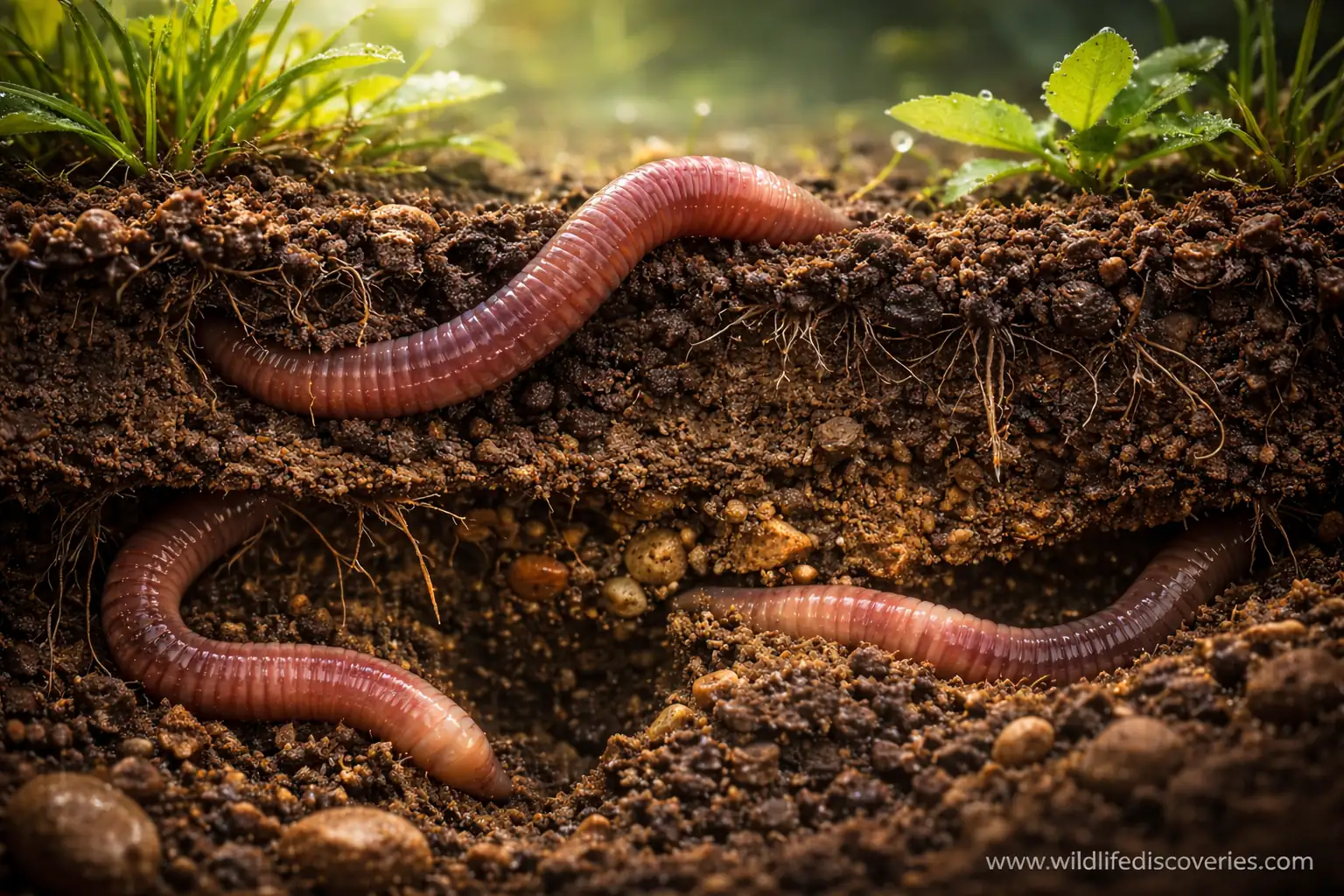 annelids earthworm showing segmented body soil aeration and movement in underground ecosystem