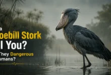 can a shoebill stork kill you? Shoebill stork standing in a misty wetland habitat